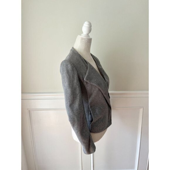Zara Trafaluc Gray Knit Moto Jacket M - Picture 4 of 6
